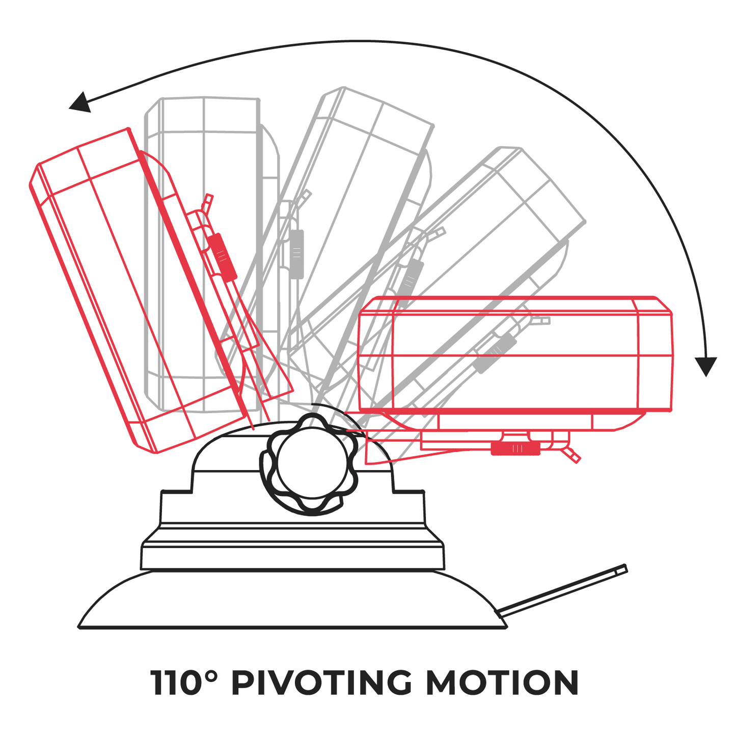 VULCAN High Intensity Magnetic LED Flasher - Red - Runs on Four Standard AA Batteries - Includes Adjustable Magnetic Base