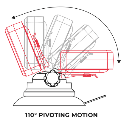 VULCAN High Intensity Magnetic LED Flasher - Red - Runs on Four Standard AA Batteries - Includes Adjustable Magnetic Base