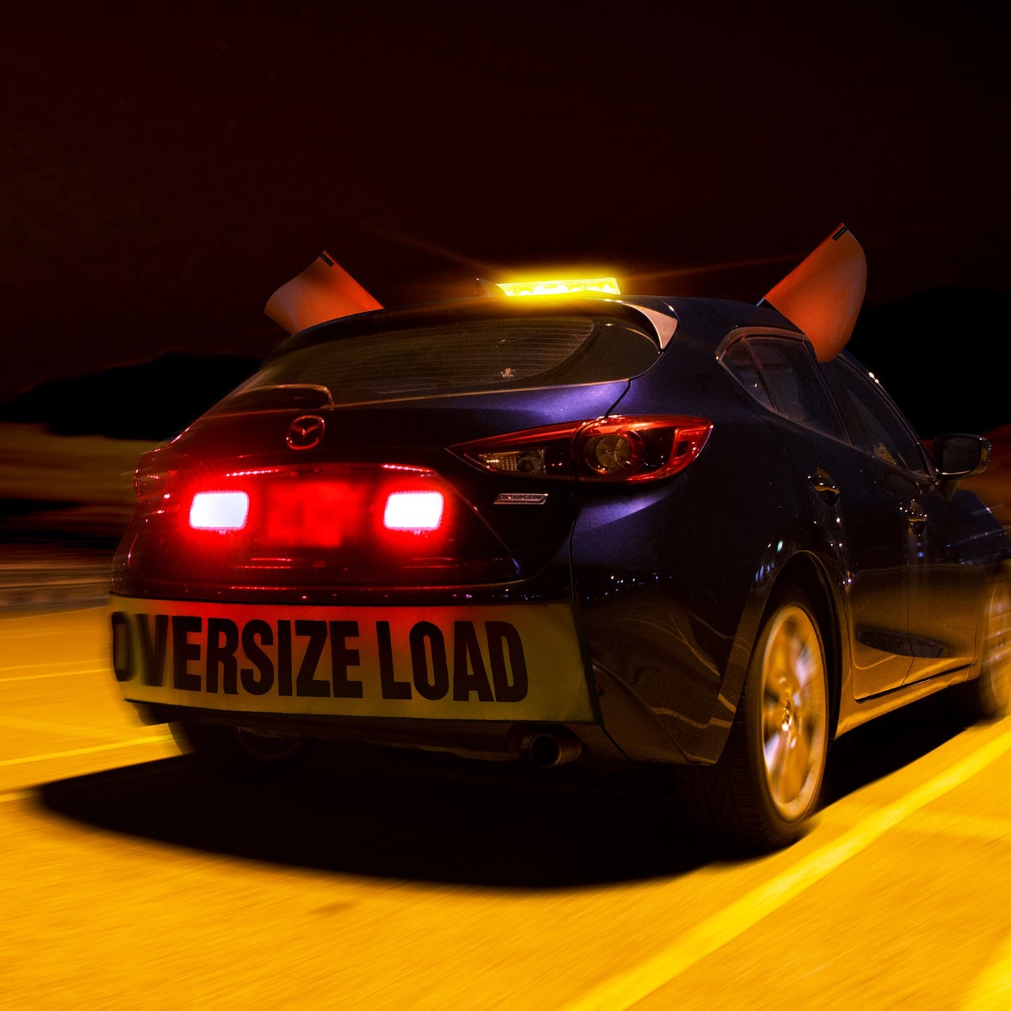 VULCAN High Intensity Magnetic LED Flasher - Red - Runs on Four Standard AA Batteries - Includes Adjustable Magnetic Base