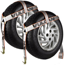 VULCAN Wheel Dolly Tire Harness with Flat Hook - Bonnet Style - Silver Series - 2 Pack - 1,665 Pound Safe Working Load