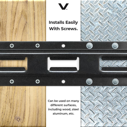 VULCAN E-Track - Vertical Painted Black Section - 5 Foot - 4 Pack