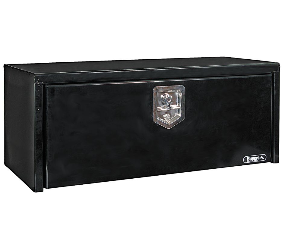 Black Steel Toolbox - One Door - One Latch - 14"H x 16"D x 30"L