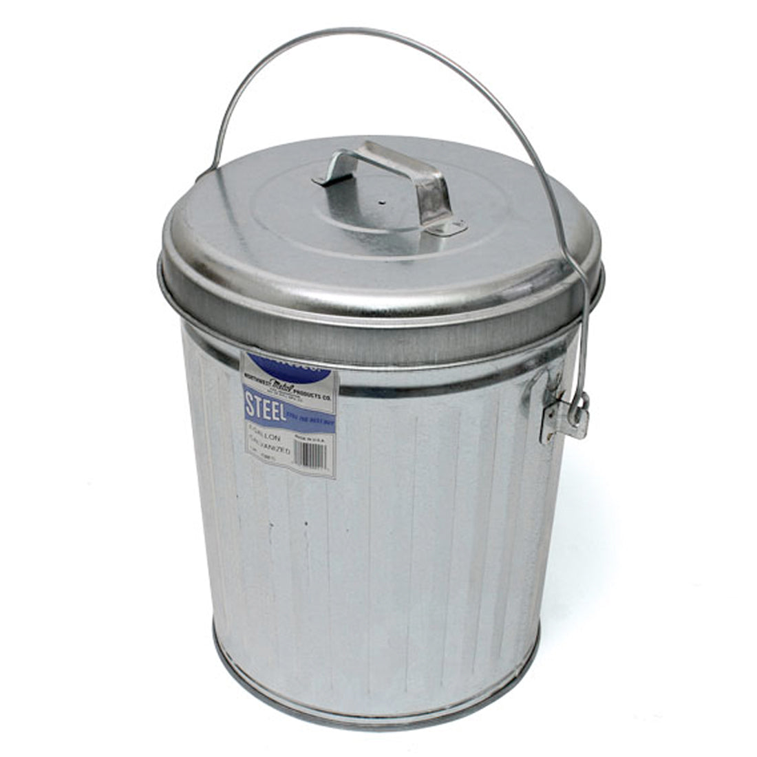 In The Ditch 4-Gallon Galvanized Trash Can with Lid