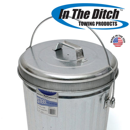 In The Ditch 4-Gallon Galvanized Trash Can with Lid