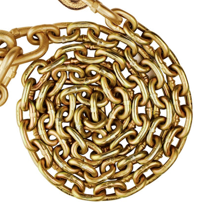 VULCAN Tow Chain with 8 Inch Forged J Hook and GTJ Cluster - Grade 70 Chain - 6 Foot - 4,700 Pound Safe Working Load