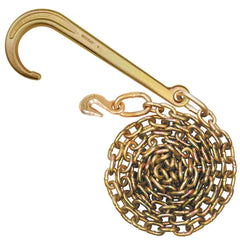 chain with weight and hook weapon VULCAN Tow Chain with 15 Inch Forged J Hook and Grab Hook - Grade 70 Chain - 6 Foot
