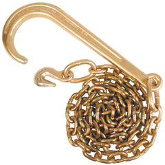 VULCAN Grade 70 Tow Chain with 15 Inch Forged J Hook and Grab Hook - 4,700 Pound Safe Working Load