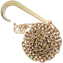 VULCAN Grade 70 Tow Chain with 15 Inch Forged J Hook and T/J-Combo Hook - PROSeries - 4,700 Pound Safe Working Load
