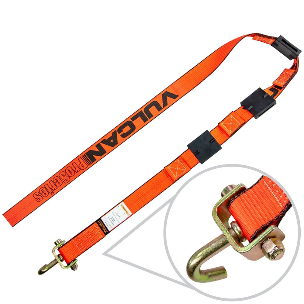 Replacement Strap For VULCAN PROSeries 120 Inch Rolling Idler Three Cleat Autohauler Car Tie Down - 3,300 Pound Safe Working Load - Replacement Strap Only - No Rolling Idler