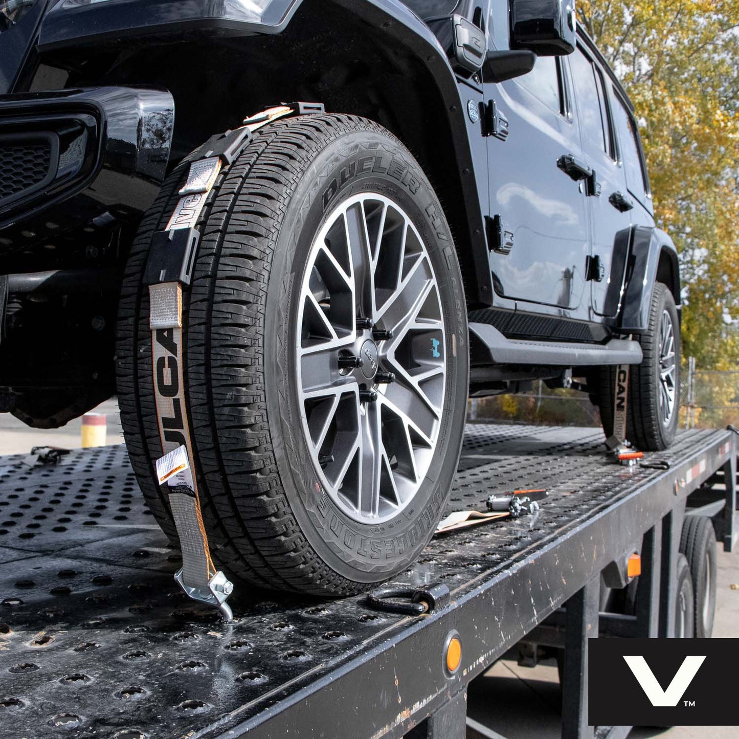 VULCAN Autohauler Car Tie Down - Rolling Idler 3-Cleat - 120 Inch - 4 Pack - Silver Series - 3,300 Pound Safe Working Load