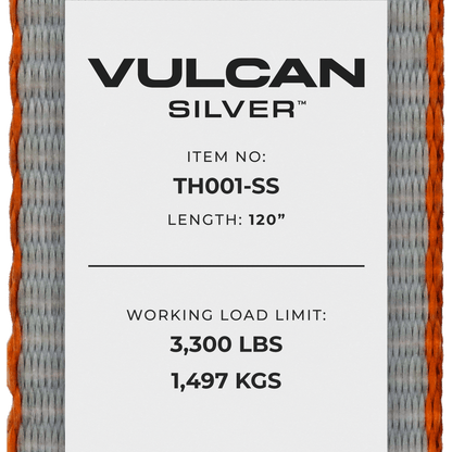 Scratch And Dent VULCAN Autohauler Car Tie Down - Rolling Idler Three Cleat - 120 Inch - Silver Series - 3,300 Pound Safe Working Load