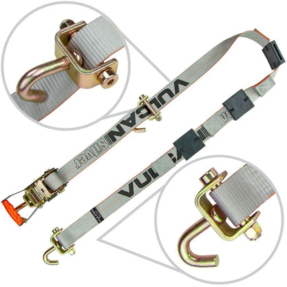 Scratch And Dent VULCAN Autohauler Car Tie Down - Rolling Idler Three Cleat - 120 Inch - Silver Series - 3,300 Pound Safe Working Load