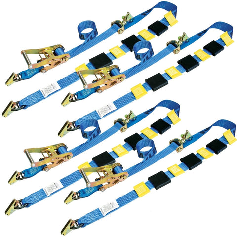 VULCAN Car Tie Downs - E Track Rolling Idler 3-Cleat - 120 Inch - 4 Pack - 3,300 Pound Safe Working Load