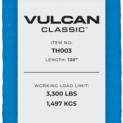 VULCAN Car Tie Downs - E Track Rolling Idler 3-Cleat - 120 Inch - 4 Pack - 3,300 Pound Safe Working Load
