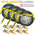 Scratch and Dent VULCAN Car Tie Down with Snap Hooks - Flat Bed Side Rail - 4 Pack - Classic Yellow - 3,300 Pound Safe Working Load
