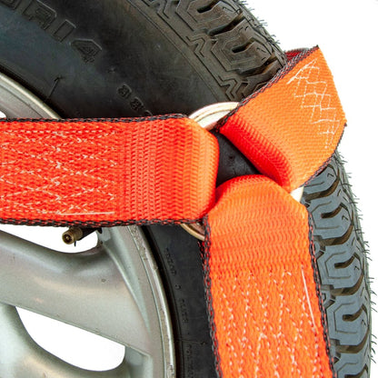 VULCAN Car Tie Down with Chain Anchors - Side Rail - 4 Pack - PROSeries - 3,300 Pound Safe Working Load