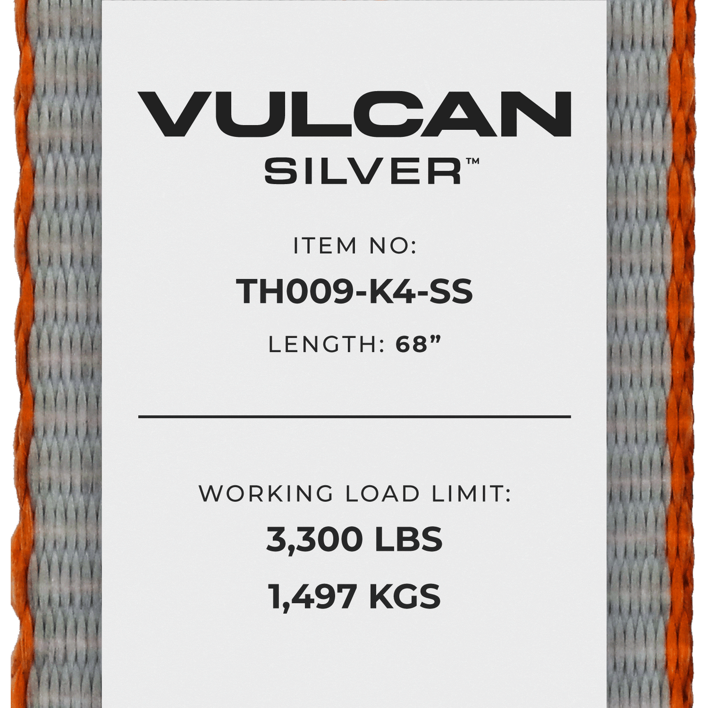 VULCAN Car Tie Down with Snap Hooks - Side Rail - 4 Pack - Silver Series - 3,300 Pound Safe Working Load