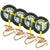 Scratch And Dent VULCAN Car Tie Down with Chain Anchors - Lasso Style - 2 Inch x 96 Inch, 4 Pack - Classic Yellow - 3,300 Pound Safe Working Load