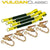 Scratch And Dent VULCAN Car Tie Down with Chain Anchors - Lasso Style - 2 Inch x 96 Inch, 4 Pack - Classic Yellow - 3,300 Pound Safe Working Load