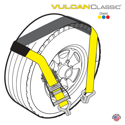 VULCAN Wheel Dolly Tire Harness - Double Wire J-Hook - 84 Inch - Red - 3,300 Pound Safe Working Load