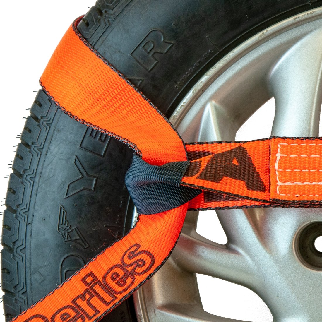 VULCAN 8-Point Roll Back Vehicle Tie Down Kit with Snap Hook on Strap Ends and Chain Tail on Ratchet Ends - Set of 4 - PROSeries