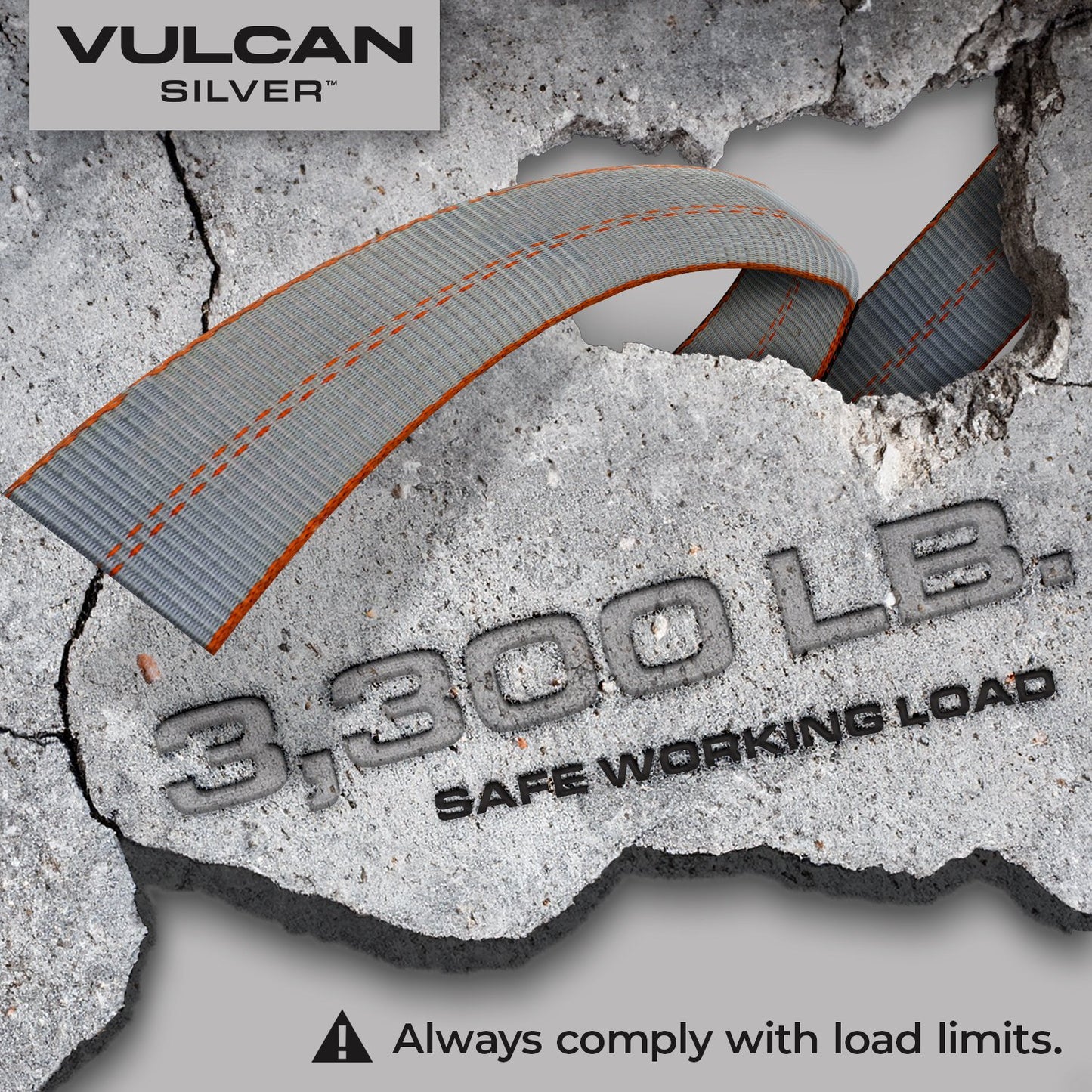 VULCAN Exotic Car Rim Tie Down Set with Flush Mount Pan Fittings - 2 Inch x 144 Inch - 4 Straps - Silver Series - 3,300 Pound Safe Working Load