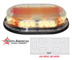 High Power LED Mini Bar - Amber - Magnetic Mount