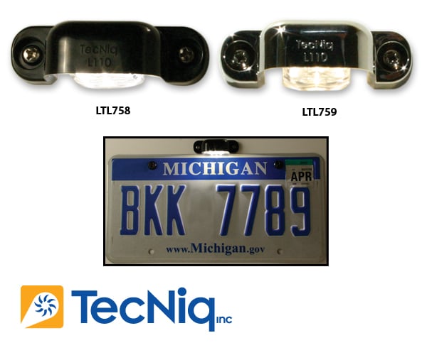 Chrome Housing  License Lamp - Vertical Mount