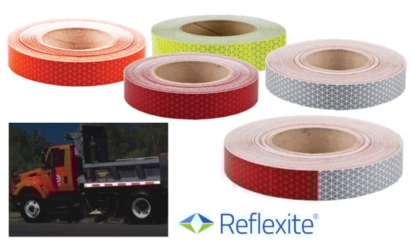 Reflexite 1 Inch x 150' Roll Red & White Reflective Tape