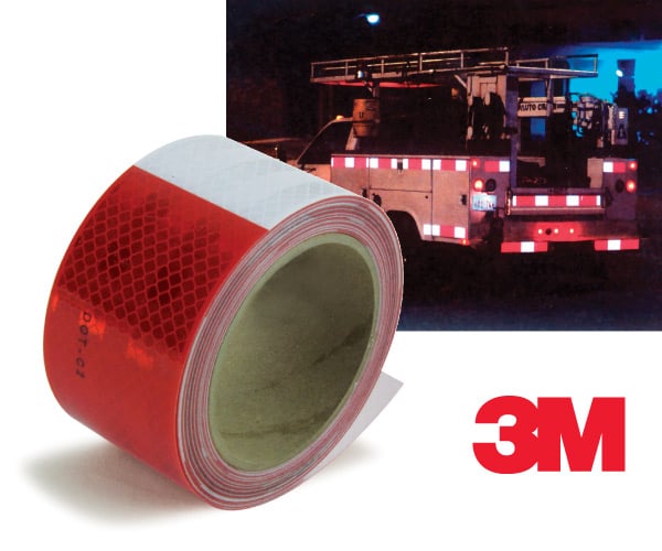 Reflective Tape - 2 Inch x 25' Roll - Alternating Red/White