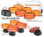 Flasher Set - (4) Amber, (2) Red (H.D. Flat Back)