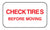 Check Tires Before Moving Decal