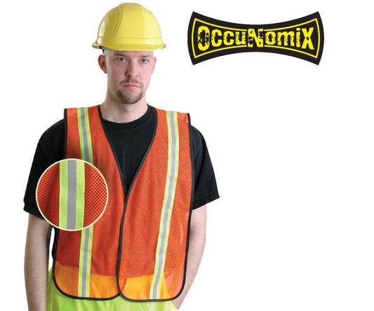 Deluxe Orange Economy Vest with Pockets - L