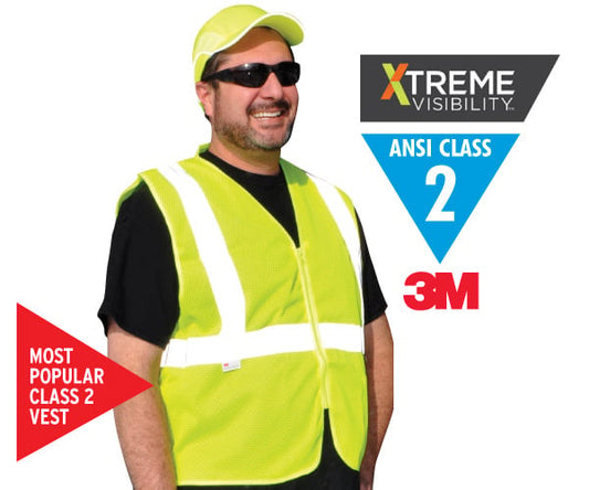 Class 2 Zip Vest Yellow Mesh  XL/2XL
