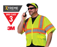 Dot Class 3 Zip Vest Yellow Mesh  XL/2XL