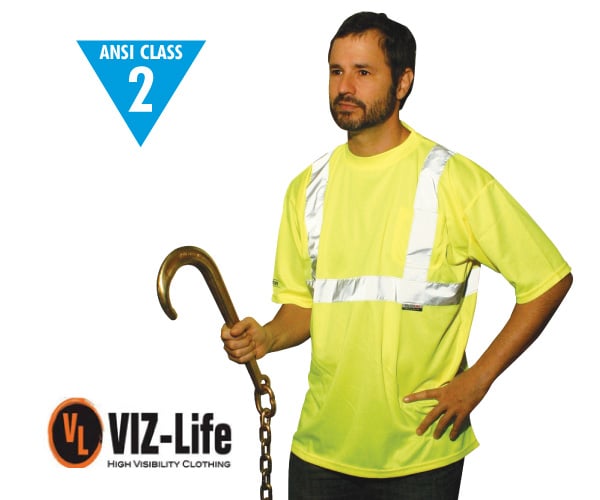 Reflective Short Sleeve Class 2 Lime T-Shirt - Large