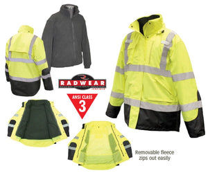 Class 3 Three-In-One Parka - Lime - 2XL