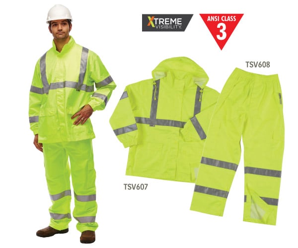 Class 3 Reflective Rain Jacket - Lime - 2XL