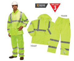 Class 3 Reflective Rain Jacket - Lime - 3XL