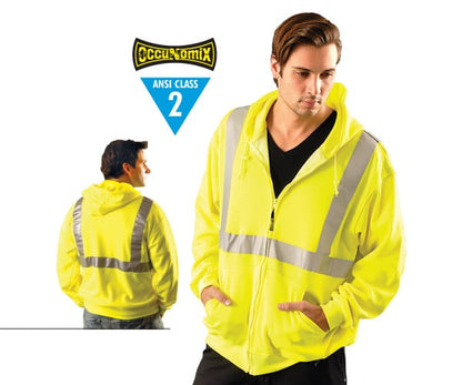 Class 2 Zipper Classic Hoodie - Lime - Large