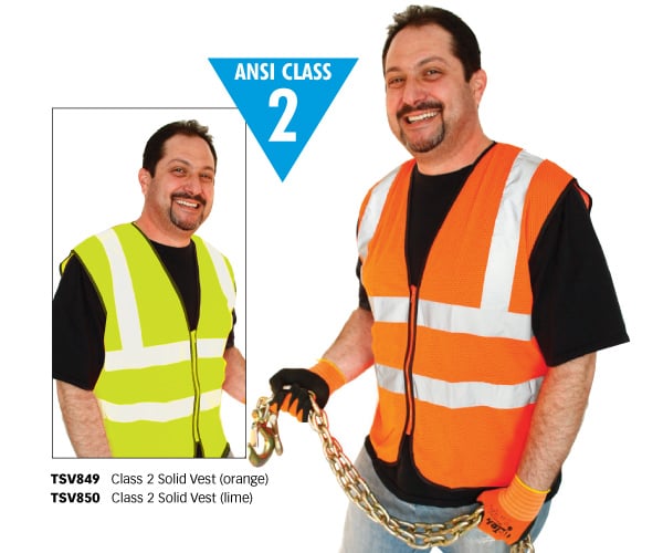 Deluxe Reflective Safety Vest Cl 2 Solid Orange XL