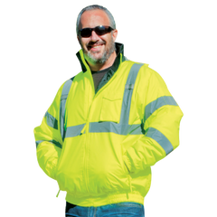 Class 3 Bomber Jacket with Quilted Liner - Lime - Medium