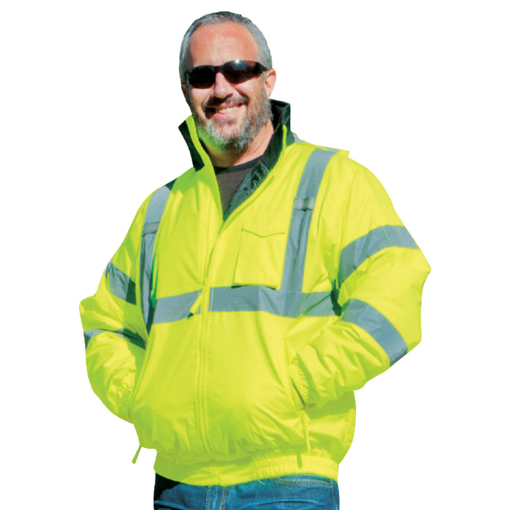 Class 3 Bomber Jacket With Quilted Liner (lime) - 4XL