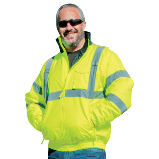 Class 3 Bomber Jacket With Quilted Liner (lime) - 4XL