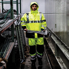 Class 3 Rip Stop Rain Jacket - Lime - 2XL