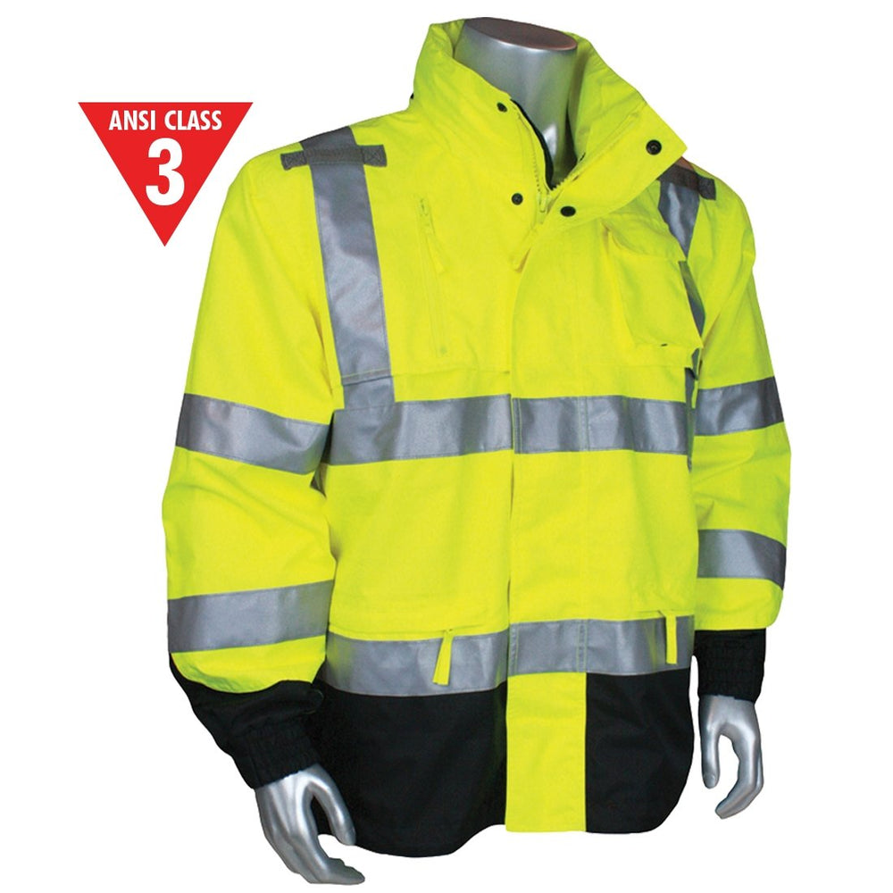 Class 3 Rip Stop Rain Jacket - Lime - Large