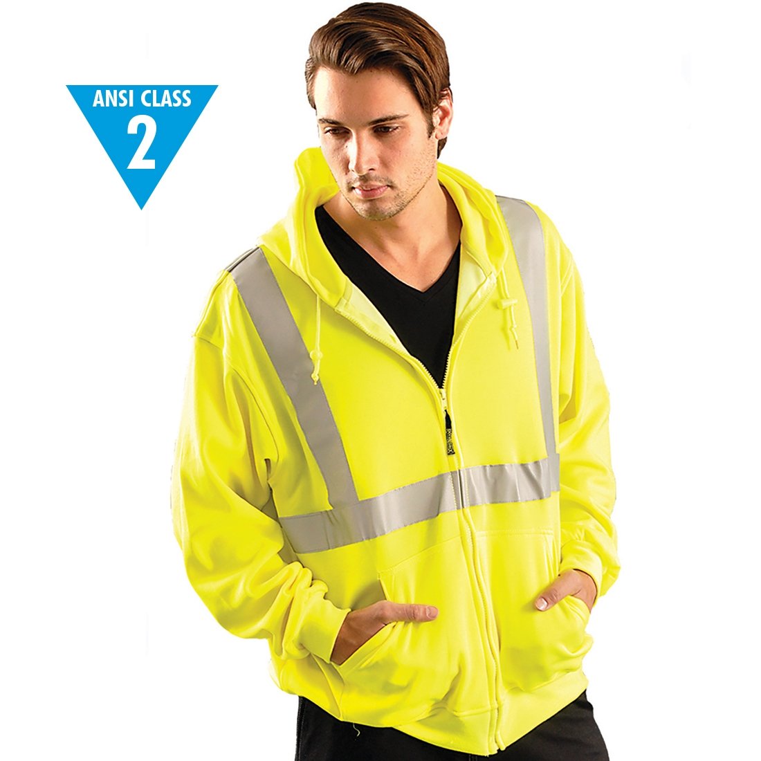 Class 2 Zipper Classic Hoodie - Lime - Large