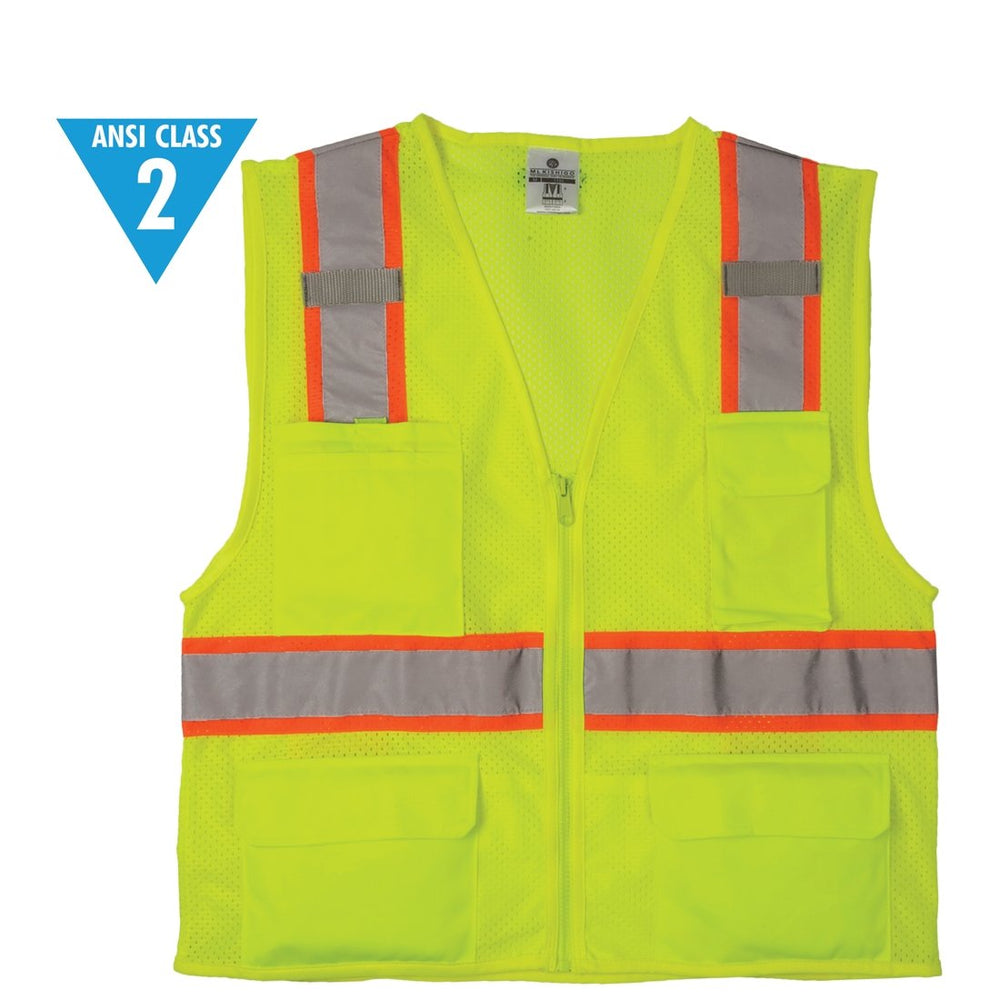 Class 2 Ultra-Cool Multi-Pocket Vest - Lime - 4X