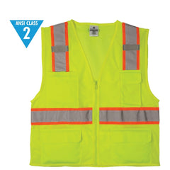 Class 2 Ultra-Cool Multi-Pocket Vest - Lime - 4X