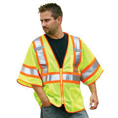 Class 3 Two-Tone Reflective Vest - Lime - S / M